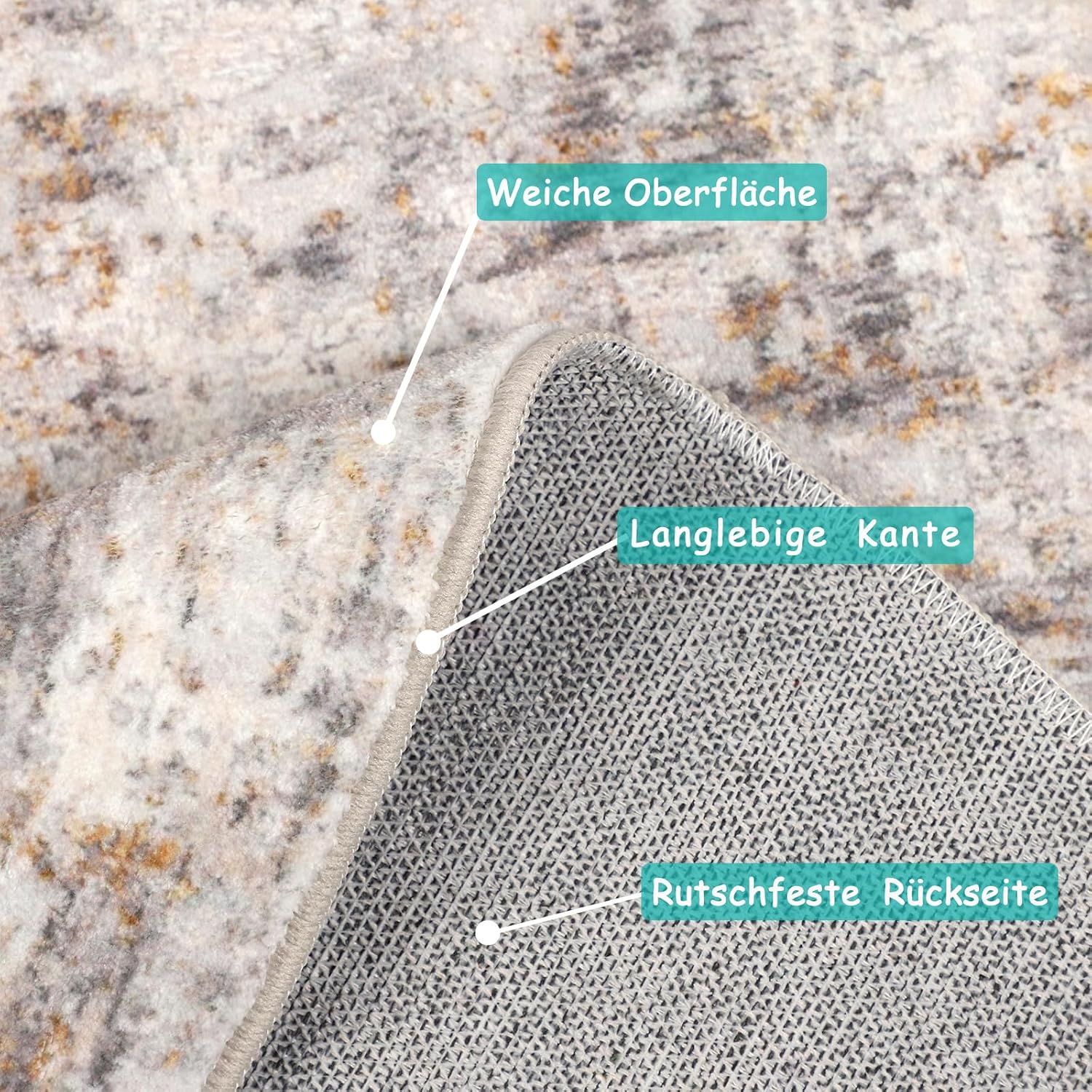 Detalle 2 de Capslpad Abstrakt Teppich 135 cm rund