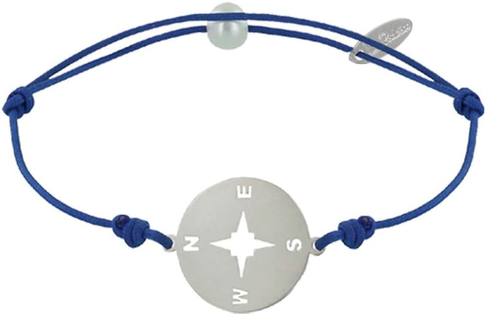 Thumbnail 3 de Les Poulettes Bijoux bracciale con collegamento e medaglia in argento 925 rotonda Rosa dei Venti