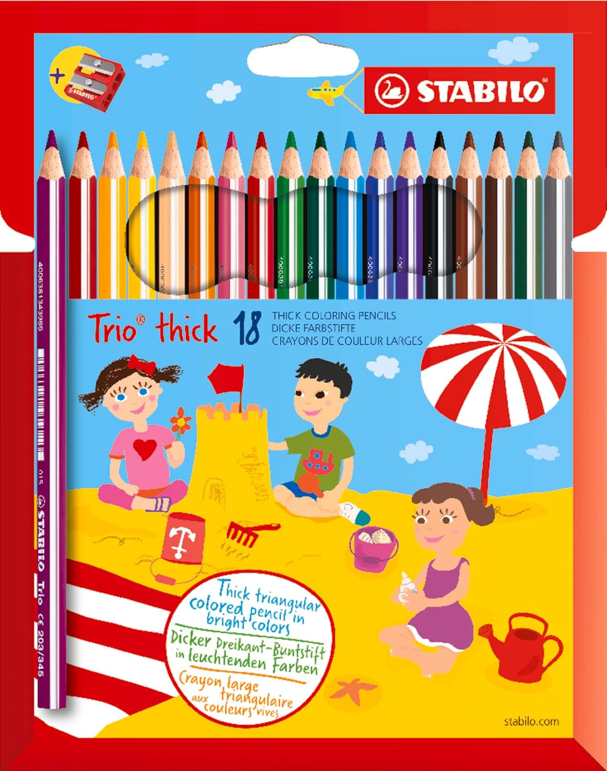 Detalle de STABILO Dreikant-Buntstift Trio dick – 18er Pack