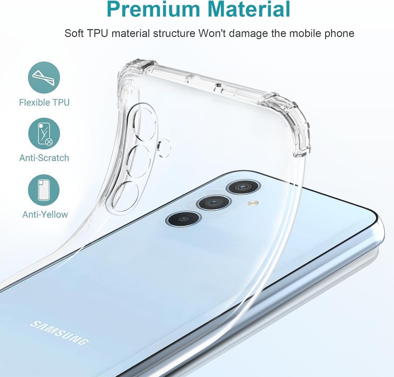 Thumbnail 4 de Coque LeYi ultra mince pour Samsung Galaxy A54 5G transparente avec 2 verres trempés