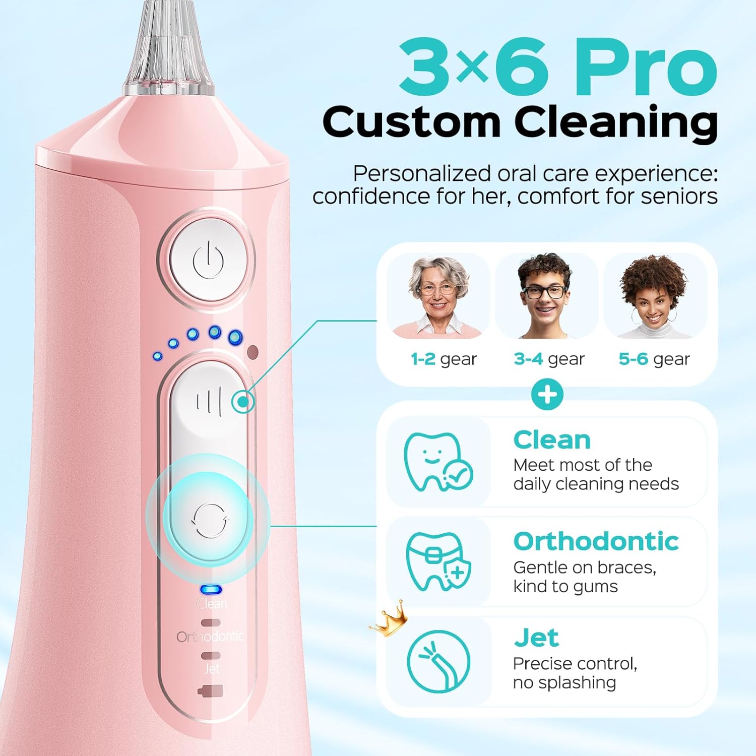 Thumbnail 6 de COSLUS C51 Portable Water Flosser: 3 Modes, 6 Pressure Settings, ADA Accepted
