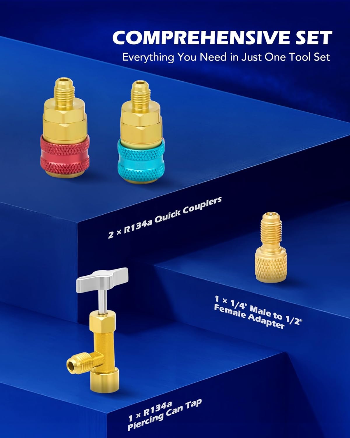 Thumbnail 2 de Orion Motor Tech 3-Way AC Diagnostic Manifold Gauge Set for R134A/R12/R22/R502 Refrigerants
