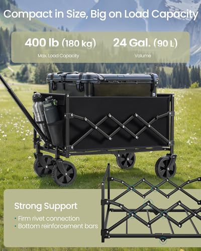 Thumbnail 2 de SONGMICS Festival Trolley on Wheels (GFW909B01): A Practical Foldable Garden Wagon for Everyday Haulage