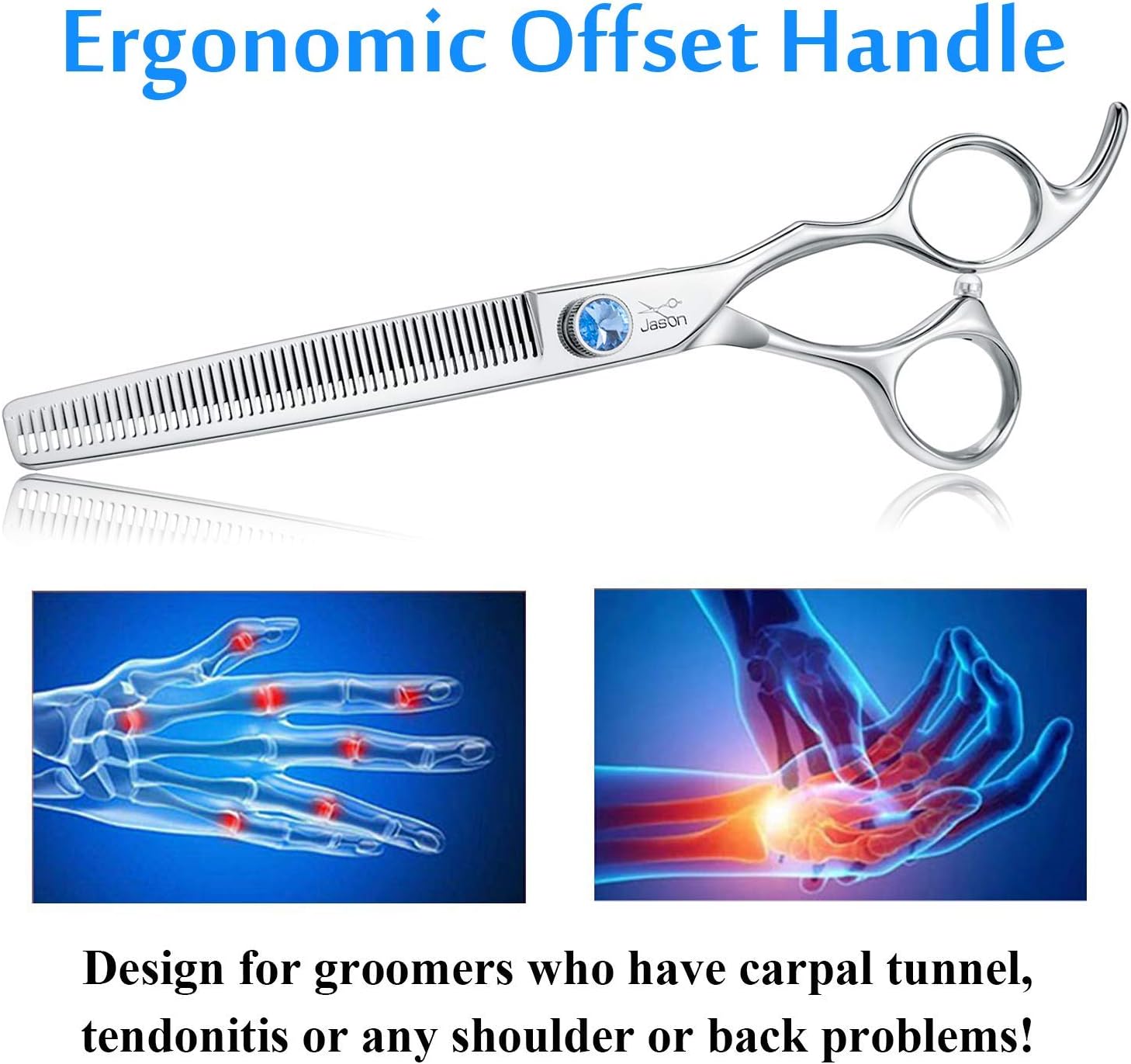 Thumbnail 4 de Jason Professional Effiliation Scissors 7" con 50 denti (cane e gatti) – forbici per sfoltire il pelo