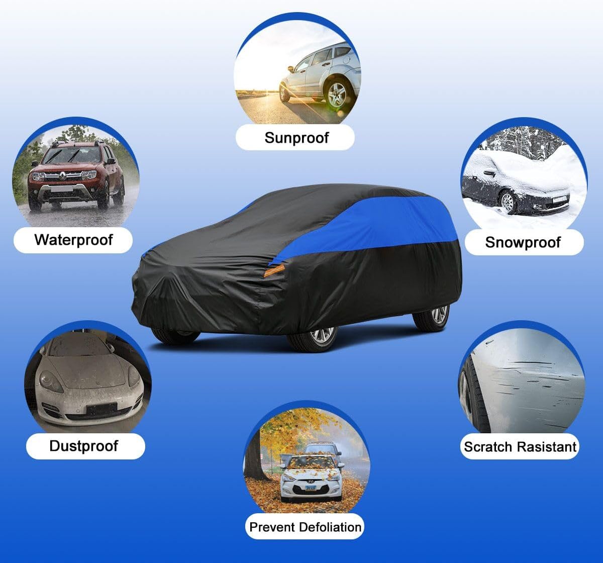 Thumbnail 2 de GUNHYI SUV Car Cover Waterproof & Breathable – All-Weather Outdoor Protection for 485–510 cm SUVs