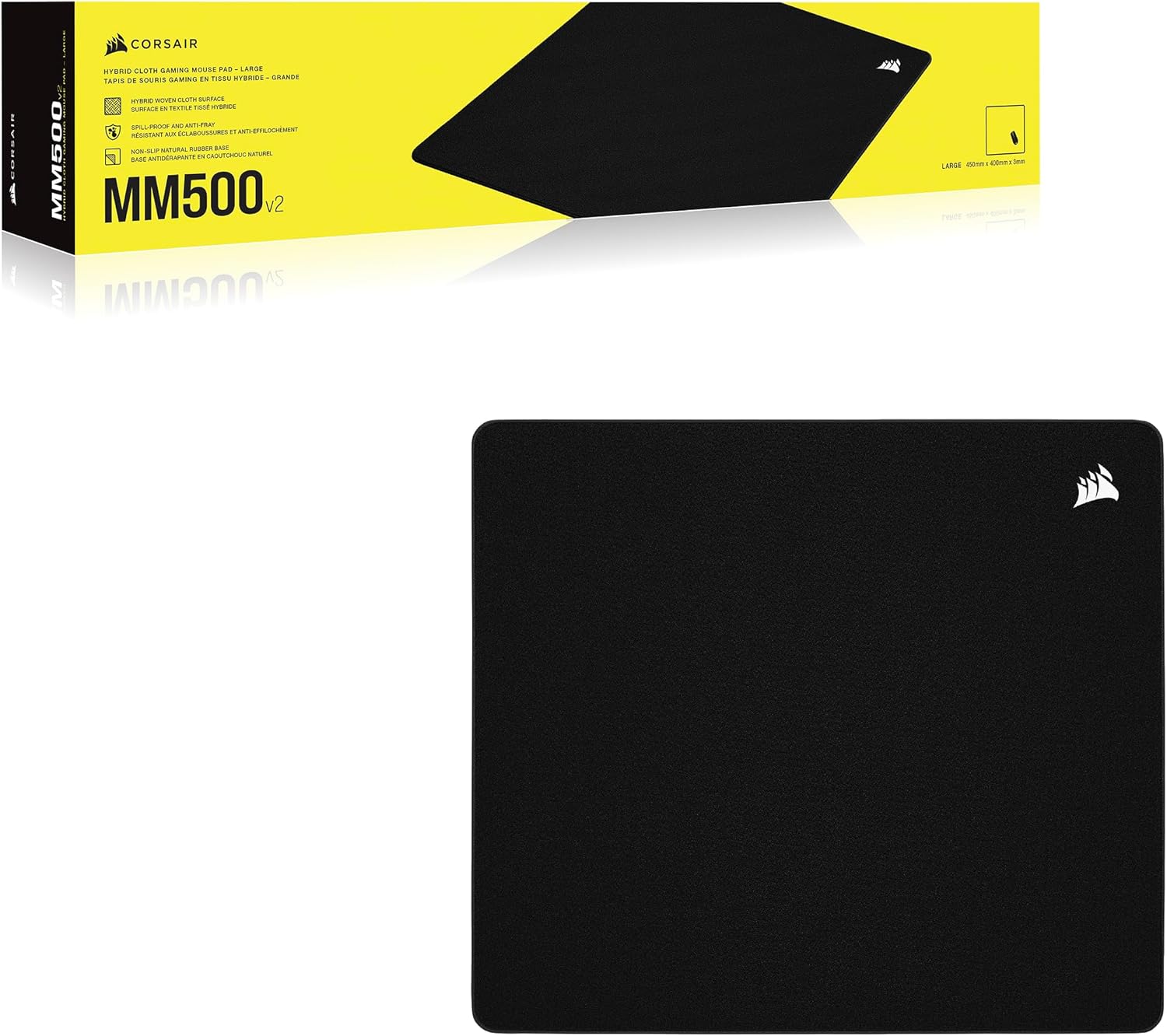 Thumbnail 6 de Tapis de souris Corsair MM500 v2 en tissu hybride grand format 45 x 40 cm, noir