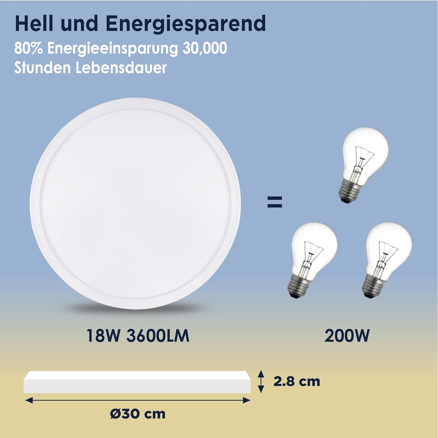 Thumbnail 3 de BestLuz LED Deckenleuchte 18 W 3600 lm