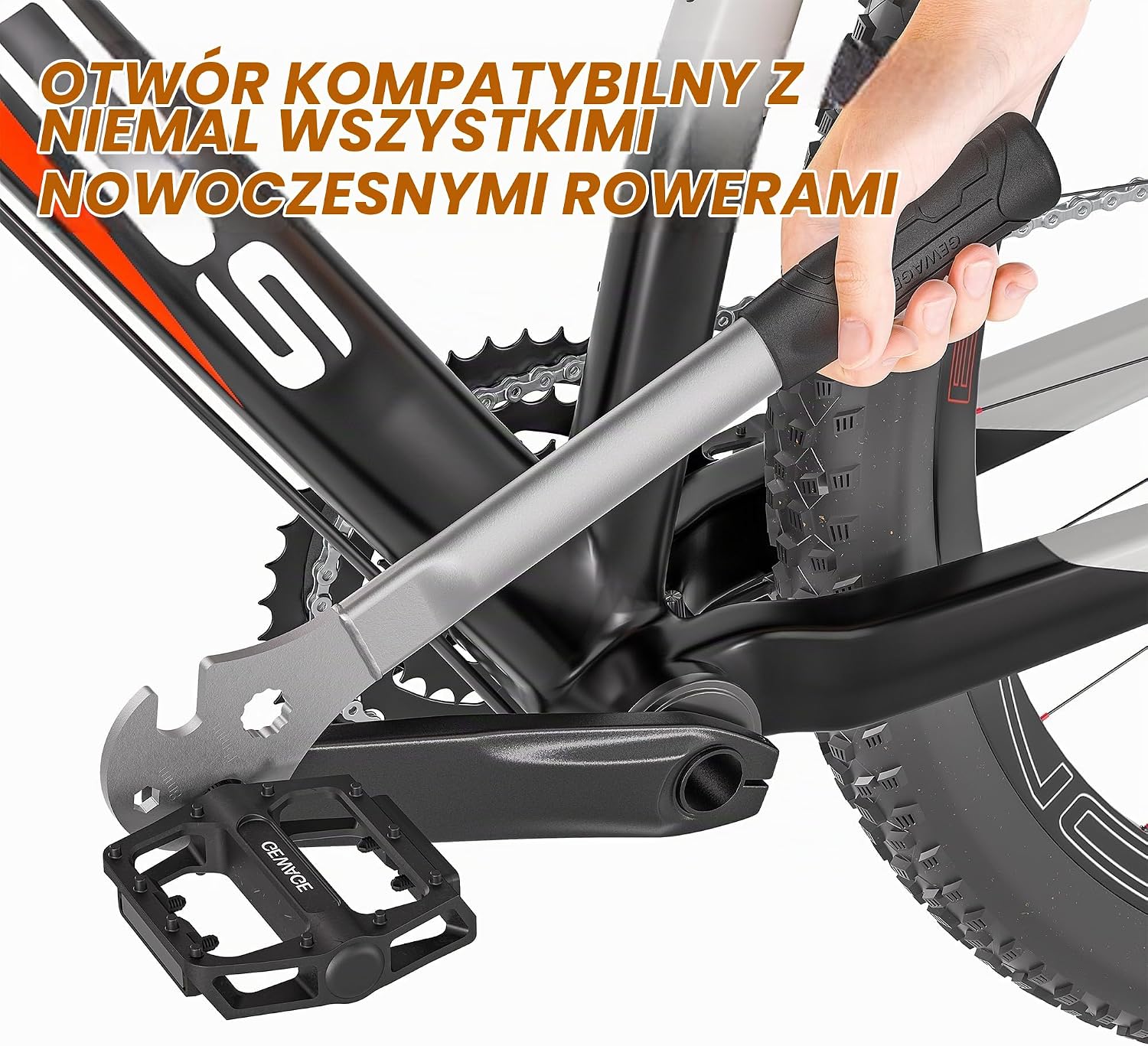 Detalle 1 de GEWAGE klucz do pedałów rowerowych 15 mm ze stali stopowej
