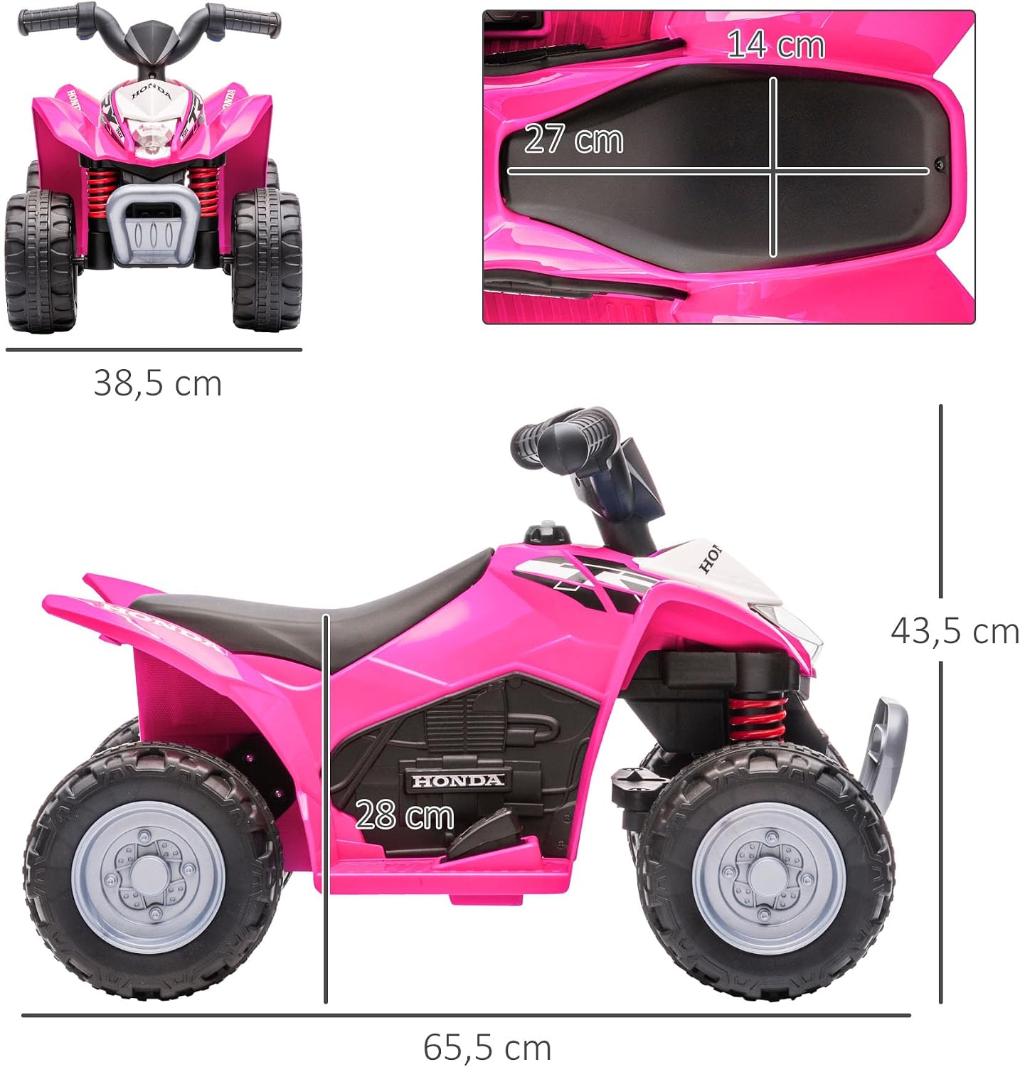 Thumbnail 6 de AIYAPLAY 370-224V90PK elektrische kinderquad, 6 V, gelicentieerde Honda