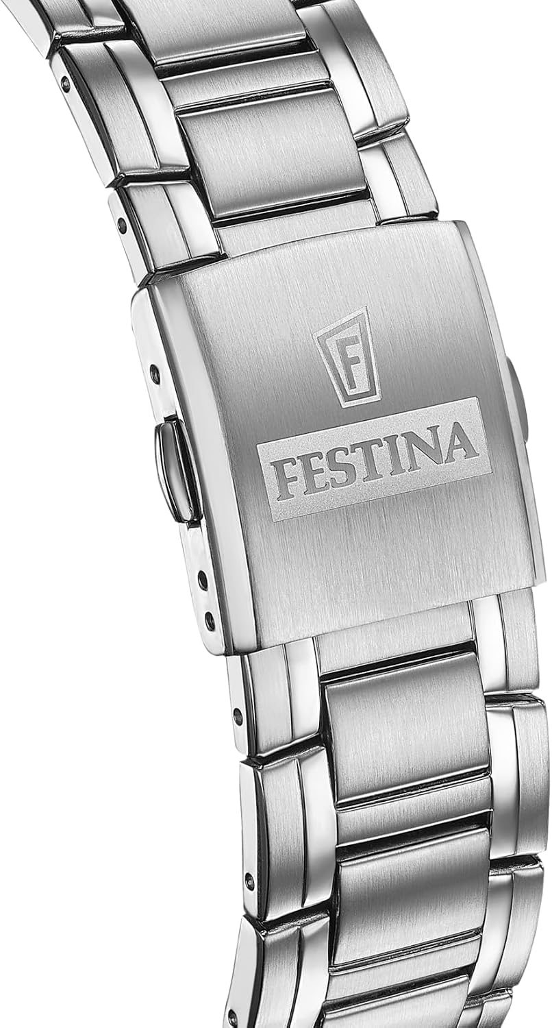 Detalle de Festina Timeless Chronograph Herren Uhr analog aus Edelstahl 316L (Quarzwerk, Mineralglas, 10 ATM) F20704/5
