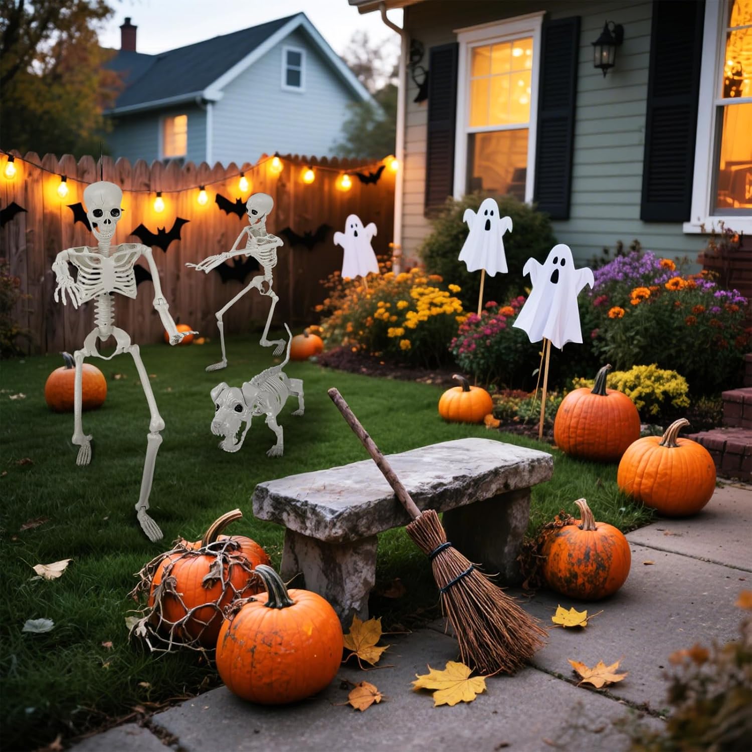 Thumbnail 6 de Lighted Human and Dog Skeleton Decorations, 36-Inch