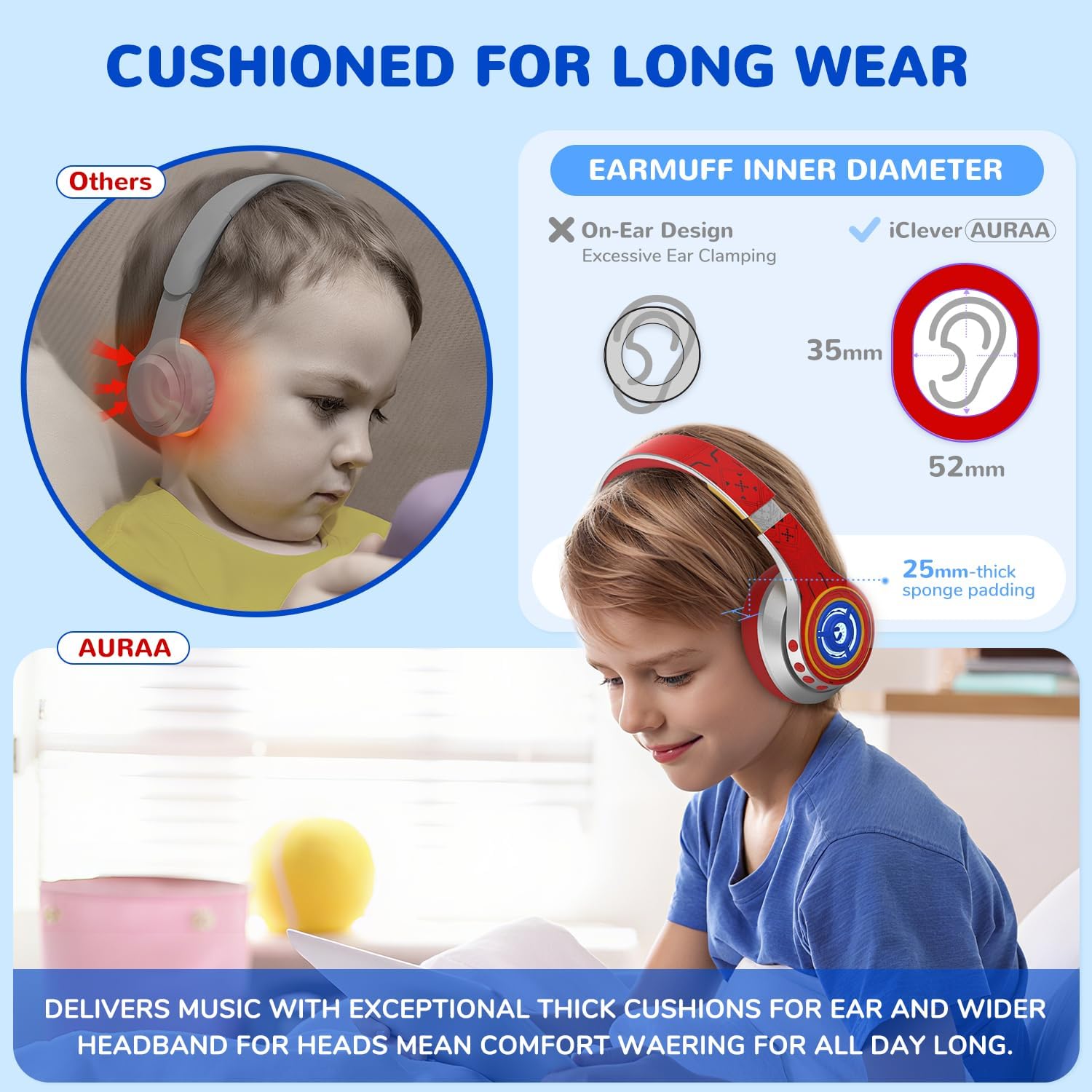 Thumbnail 6 de iClever Noise Cancelling Kopfhörer 47 Std
