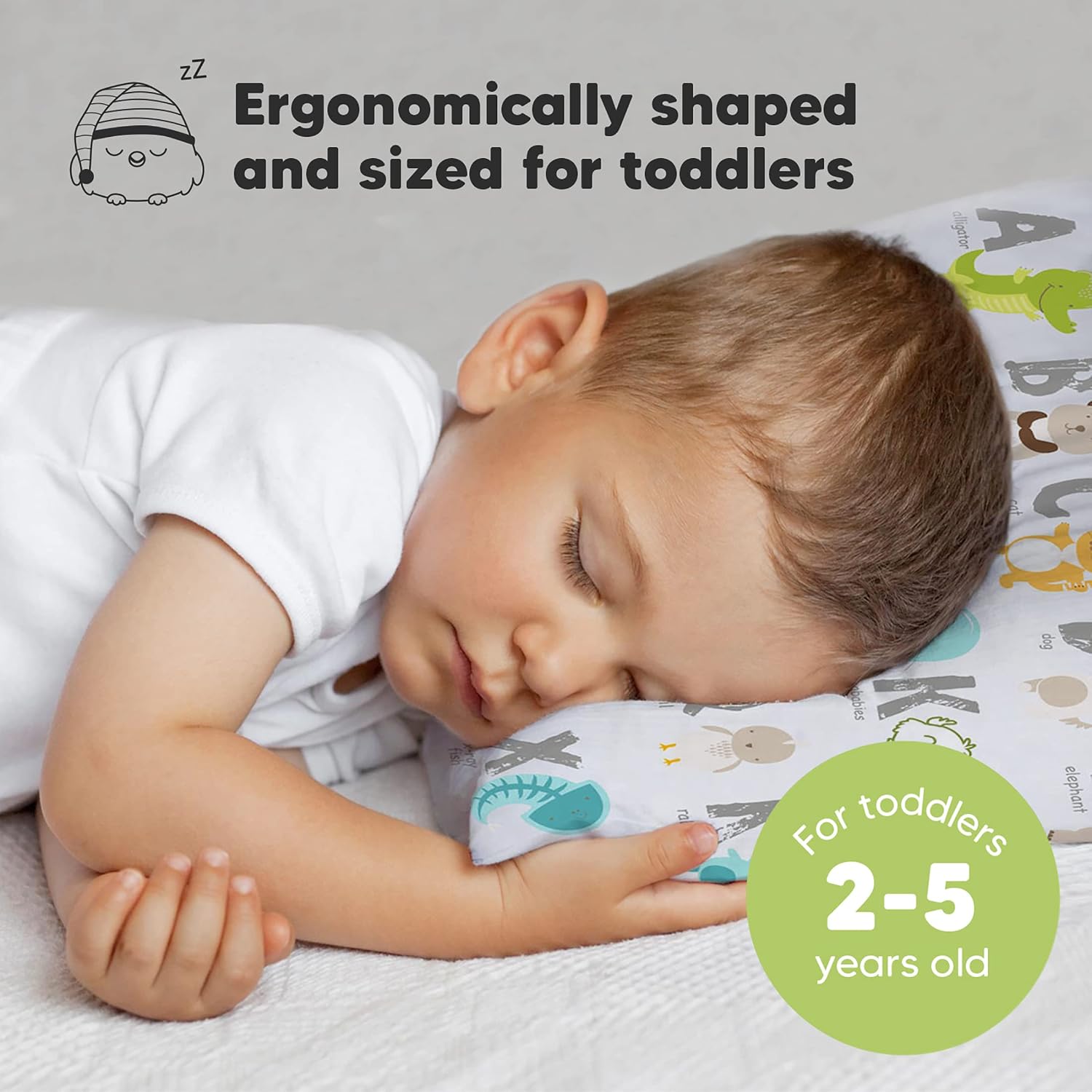 Thumbnail 1 de KeaBabies Toddler Pillow with Pillowcase (13x18) for Ages 2–5, Organic Cotton Travel Bed Pillow