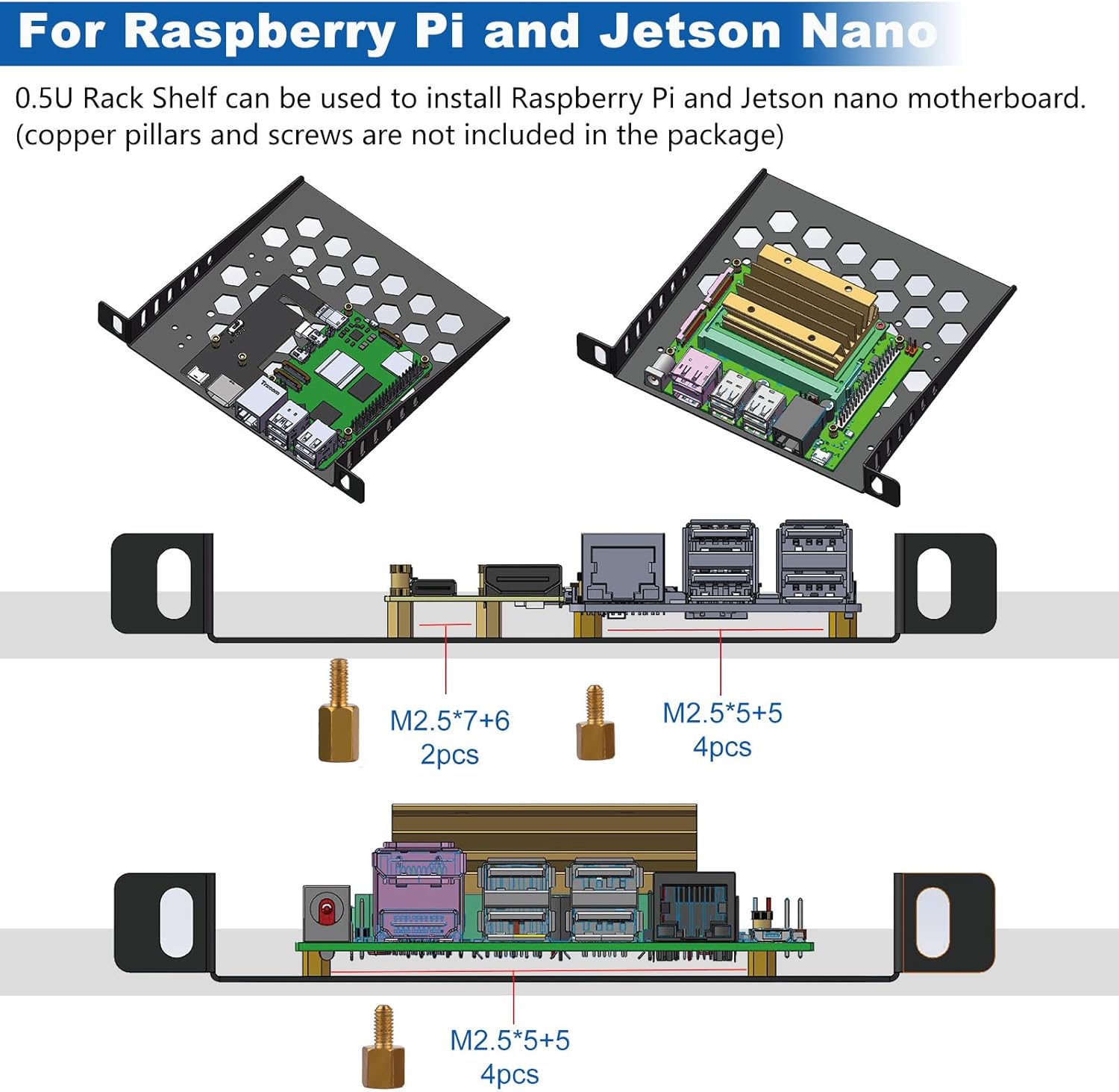 Thumbnail 4 de GeeekPi DeskPi RackMate TT Mini Server Cabinet (Silver) with 2x 0.5U rack shelves