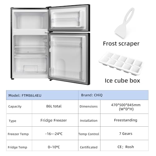 Thumbnail 2 de CHiQ 86L Compact Top Freezer Refrigerator with 85cm & LED Black