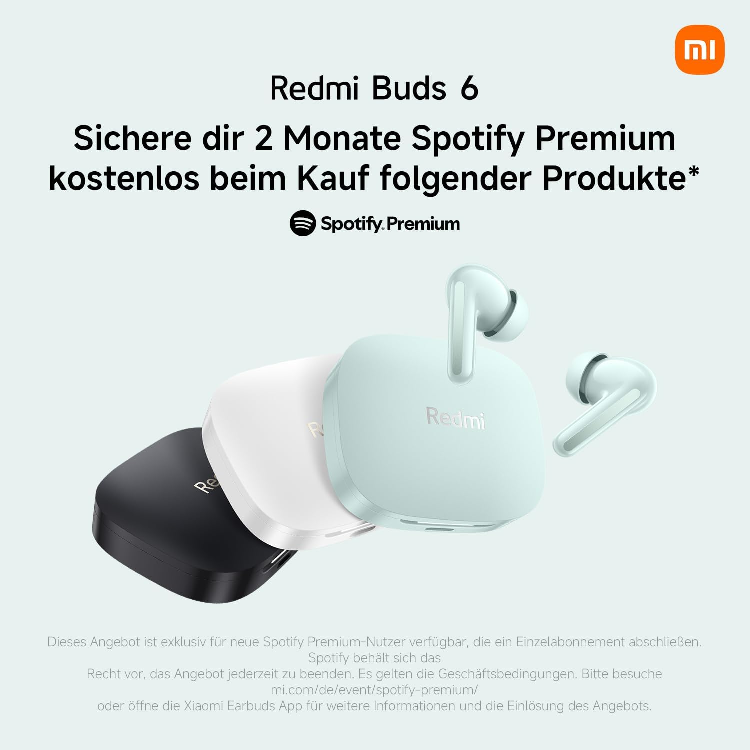 Detalle de Xiaomi Redmi Buds 6 kabellose In-Ear-Kopfhörer mit Dual-Treiber, bis 49 dB aktiver Geräuschunterdrückung (IP54) – Weiß