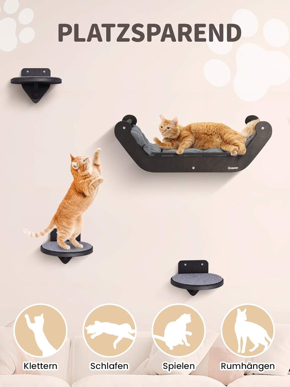 Thumbnail 6 de Kletterwand Katzen Set 3 Stufen 🐱
