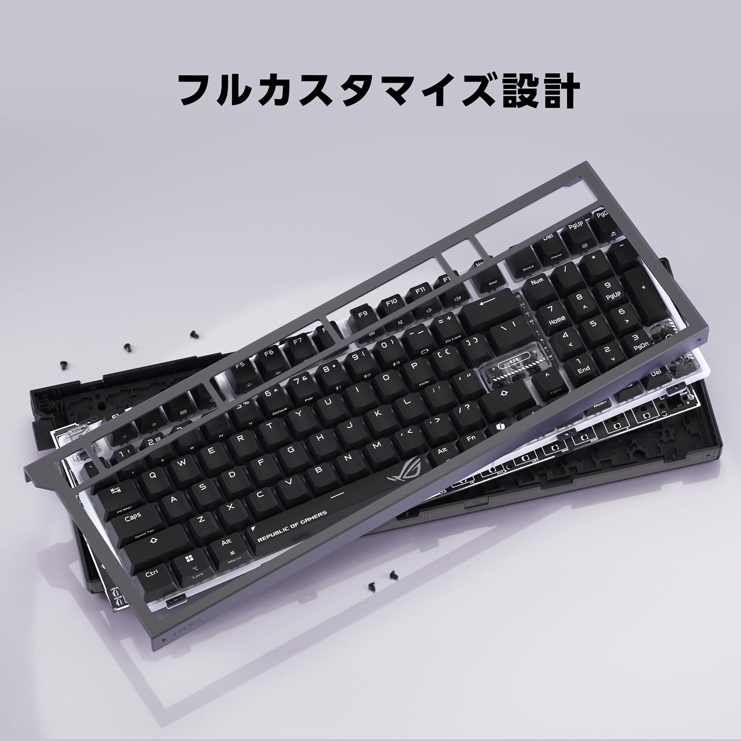 Detalle de ASUS ROG Strix Morph 96 Wireless ゲーミングキーボード 日本語配列・ホットスワップ対応