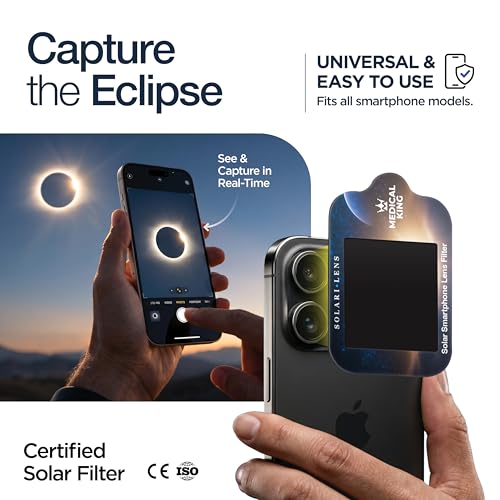 Thumbnail 2 de Medical King Gafas Eclipse Solar — Paquete de 12 con 2 lentes fotográficos para smartphone, ISO 12312-2 y certificación CE