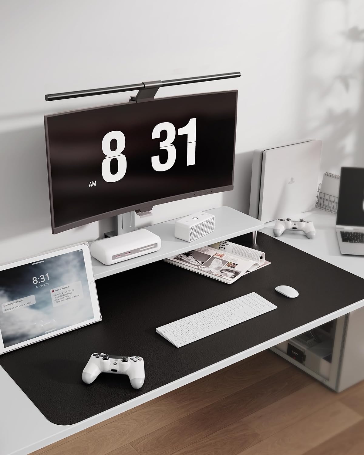 Detalle de MOLMO Non-Slip Desk Mat: Waterproof Leather Writing Pad (120 x 43 cm) – Large Desk Protector for Office & Home
