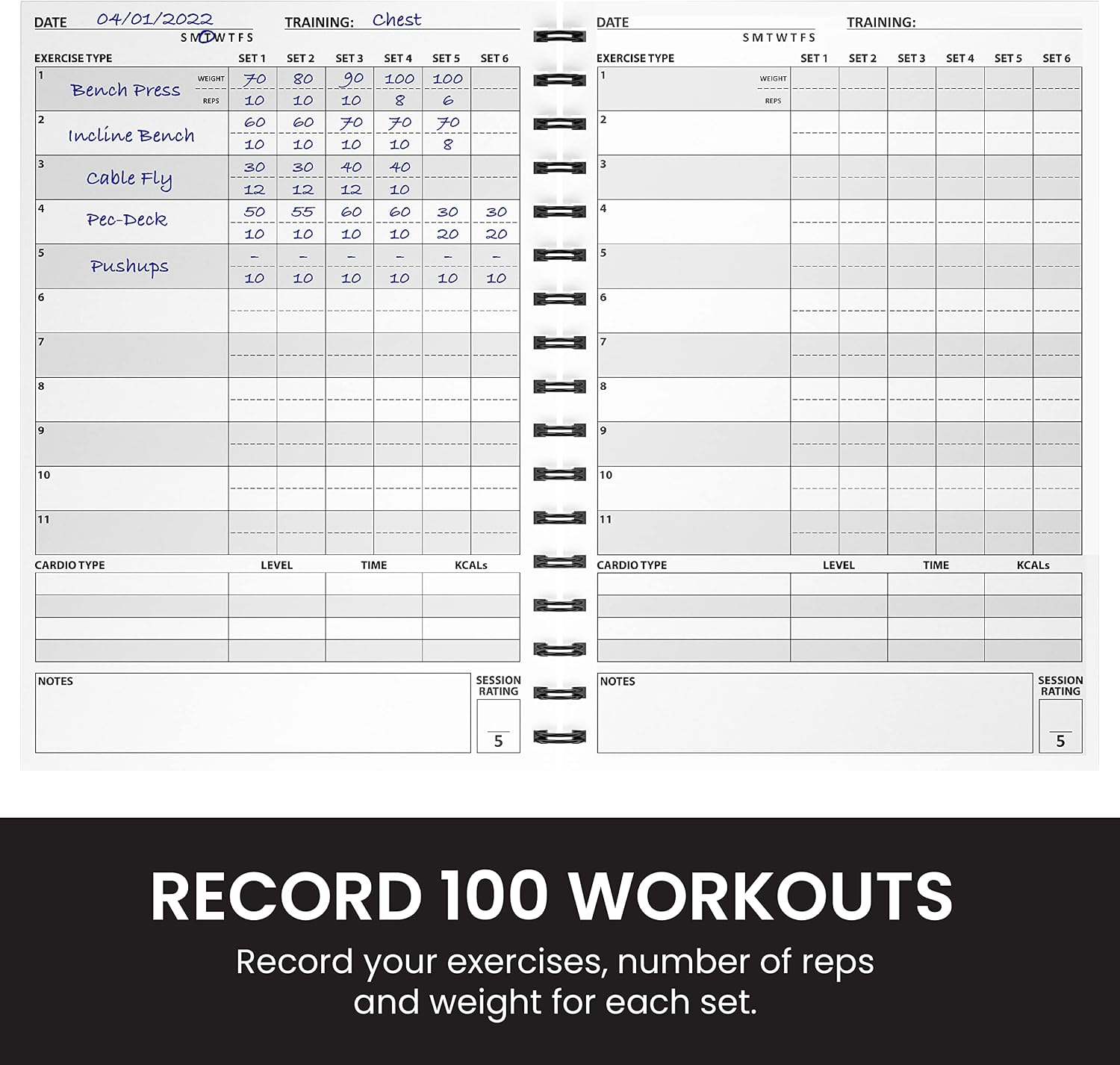 Detalle 2 de Ultimate Gym Workout Log Book 100 Page