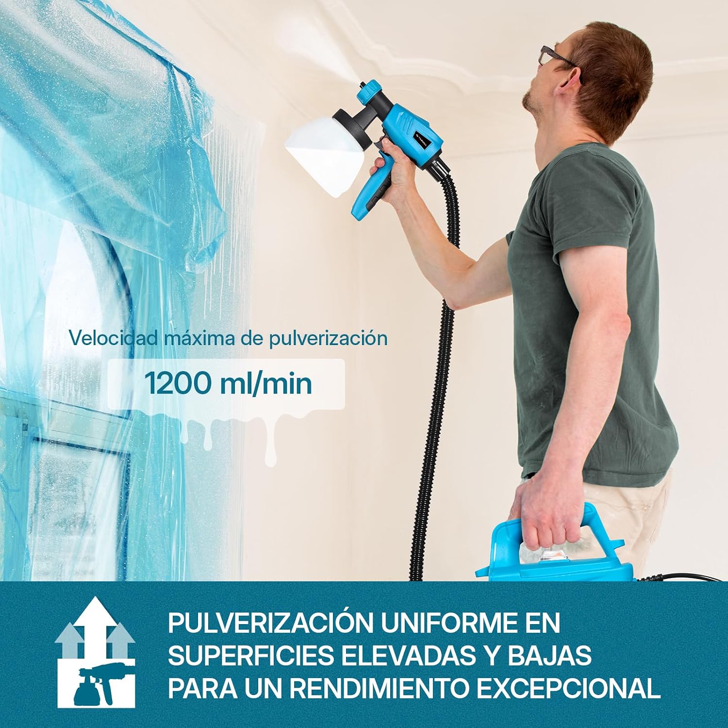 Detalle 2 de TILSWALL Pistola de Pintura 800W 1300 ml