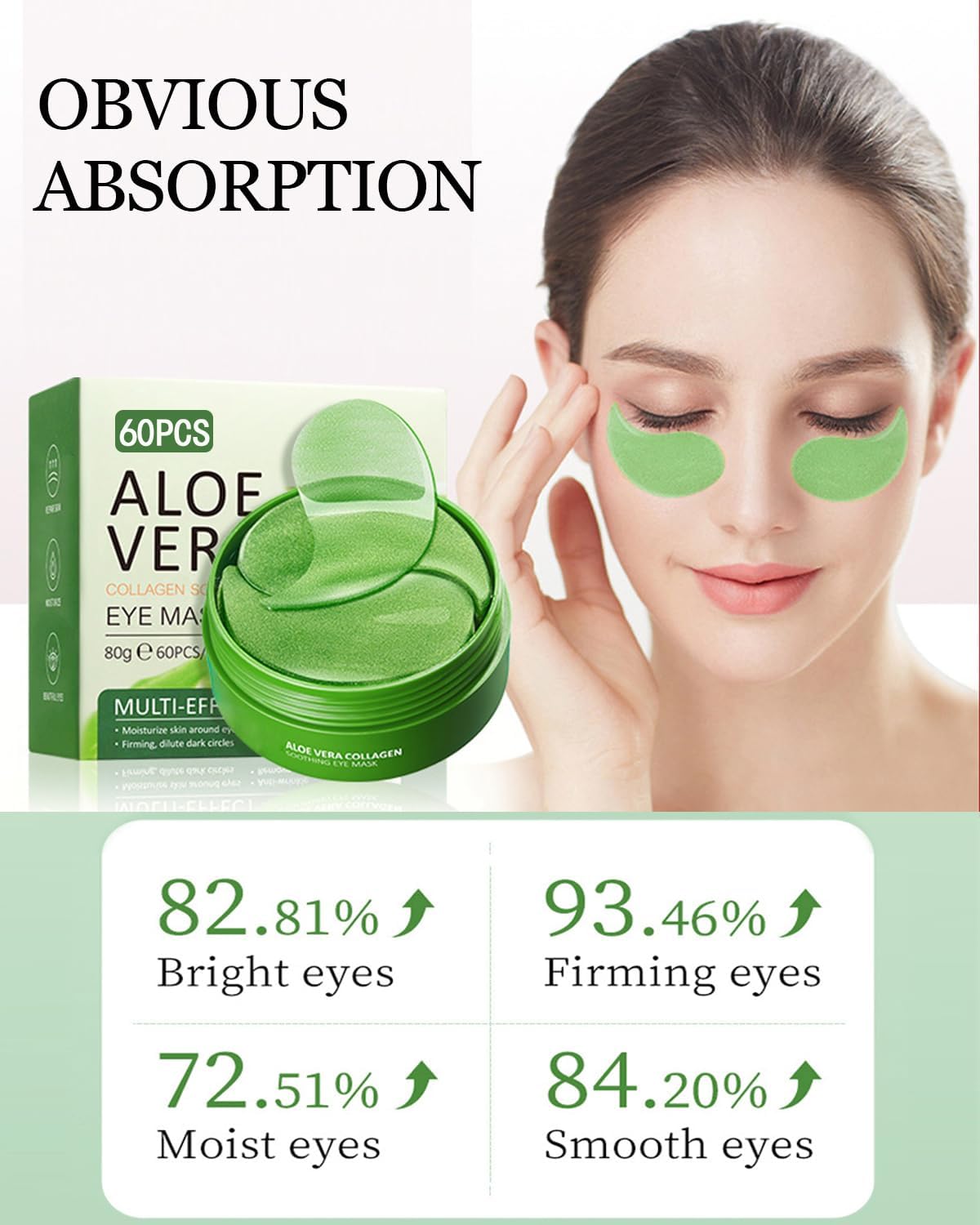 Detalle de KAIYOCA Aloë Vera oogmasker, 60 hydrogel oogpatches