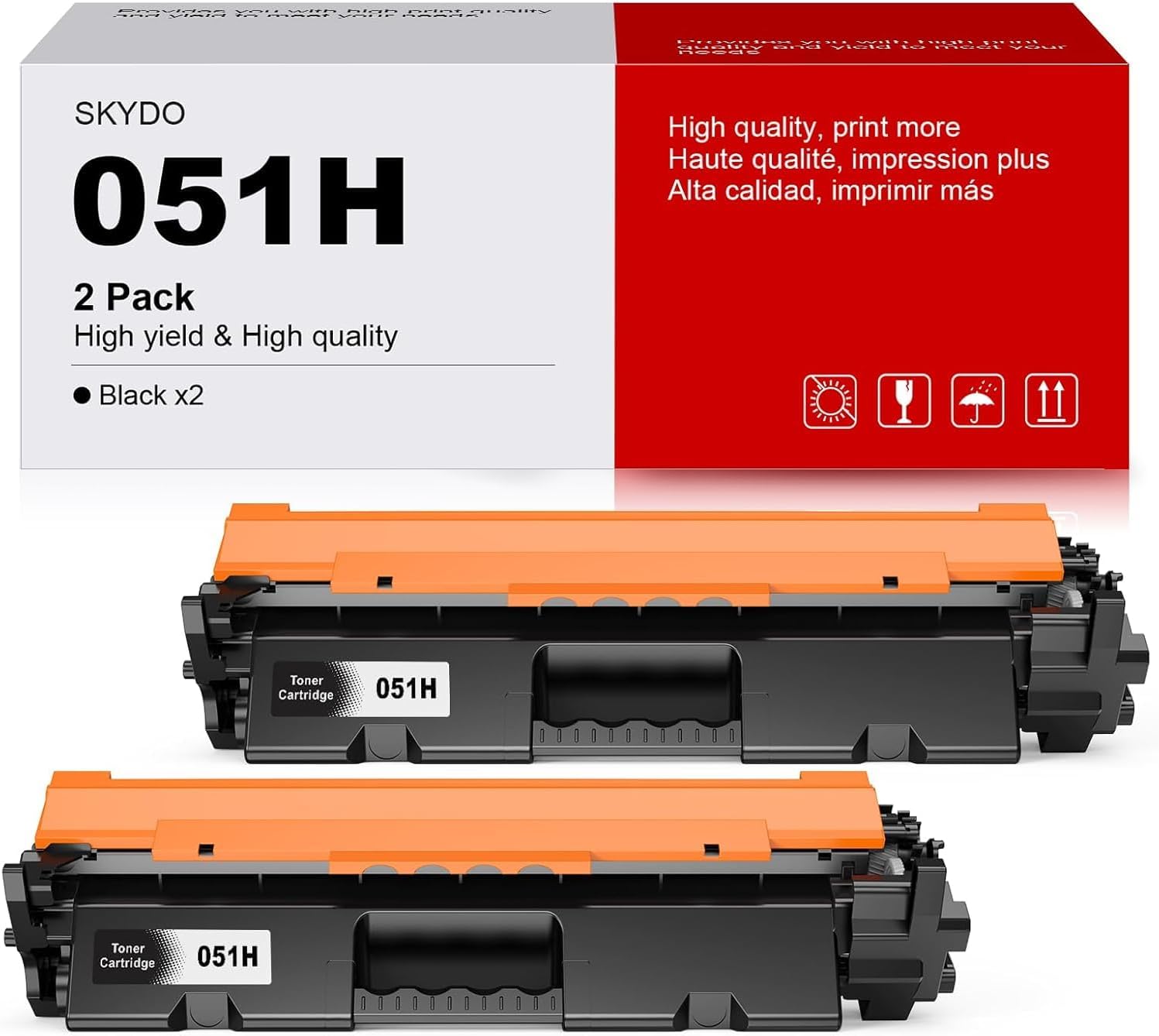 Detalle de Skydo 051H Toner Cartridge 2-Pack with Chip, Black, up to 4,000 Pages Each