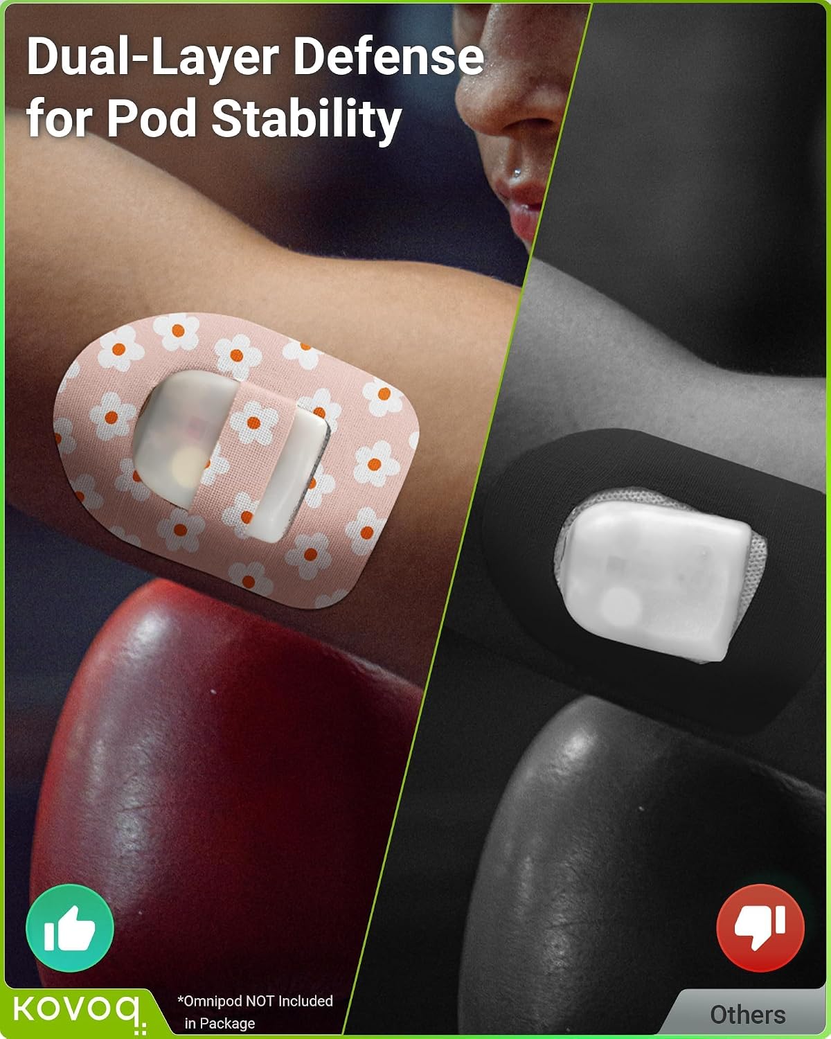 Detalle de KOVOQ Omnipod 5 Flower Overpatches, 16-Pack Waterproof Adhesive Patches