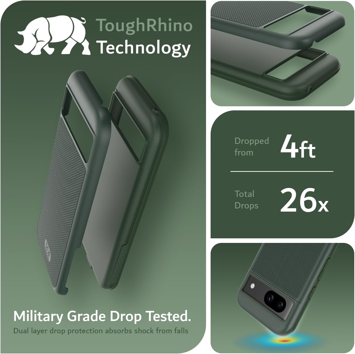Detalle de TUDIA DualShield Grip Pixel 8a case