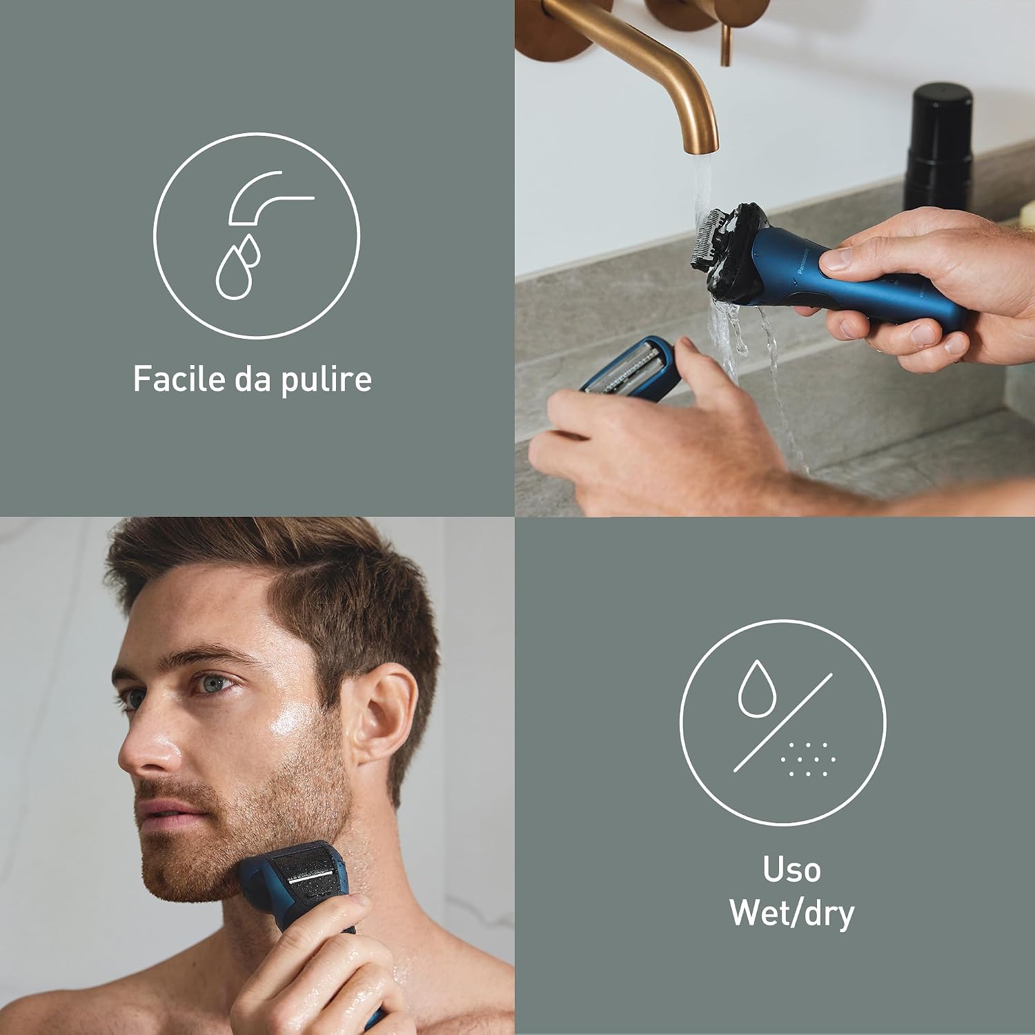 Thumbnail 5 de Panasonic Series 700 ES-ALT4B rasoio elettrico da uomo Wet & Dry con 3 lame e sensore barba