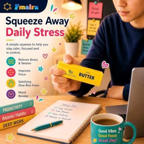 Detalle de SIMENTY Butter Quetschspielzeug – 2er Pack Butter Squishy Stressbälle