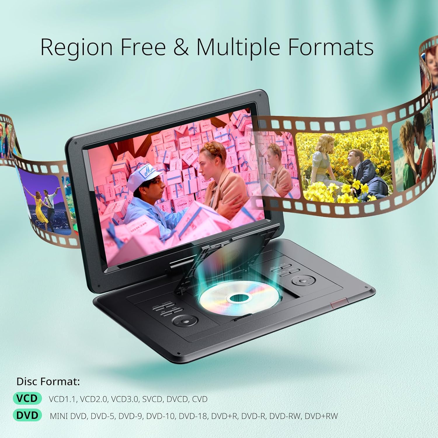 Thumbnail 2 de Yoton 17.5" Portable DVD Player with 15.6" HD Swivel Screen (YD155) for Cars & Kids