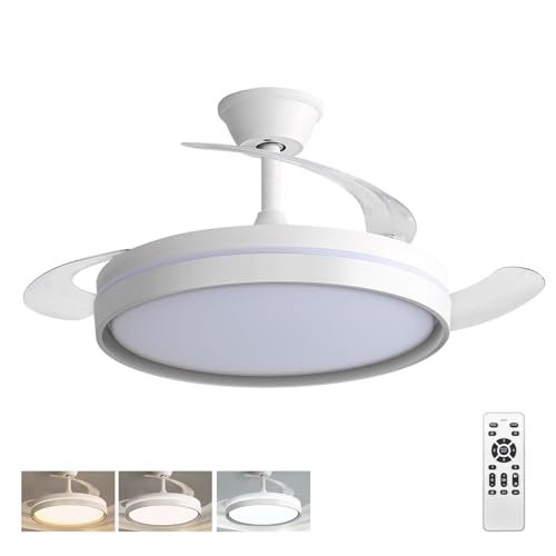 Thumbnail 7 de EXTRASTAR 106 cm Ventilatore da Soffitto con Luce e Pale Retrattili: Silenzioso, 6 Velocità, Telecomando e Motore DC