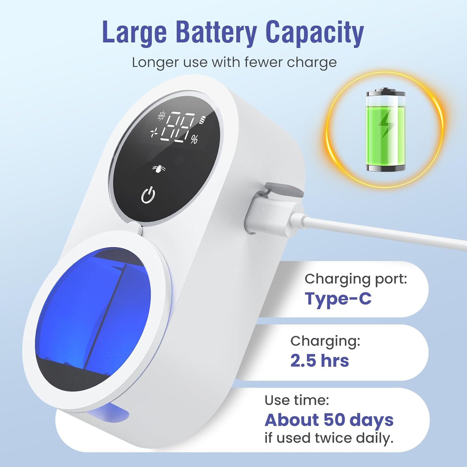 Thumbnail 6 de LifeBasis Porte brosse à dents mural 50 jours 🪥