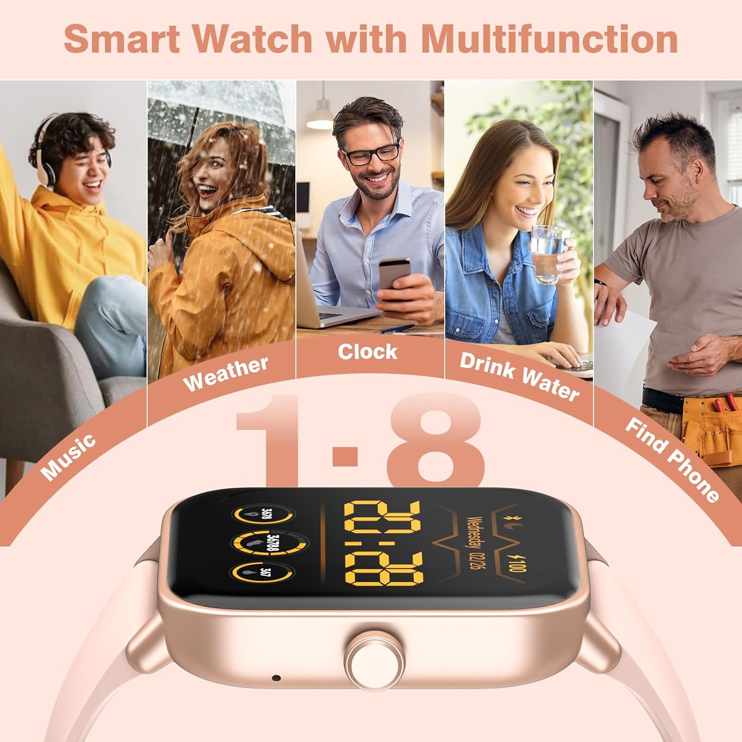 Detalle 2 de Smart Watch 1.8" Fitness Tracker with Alexa