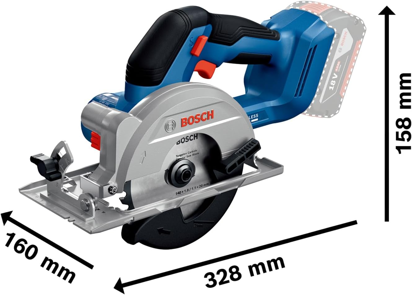 Thumbnail 4 de Bosch Professional GKS 18V-51 Akku-Kreissäge 140 mm 🛠