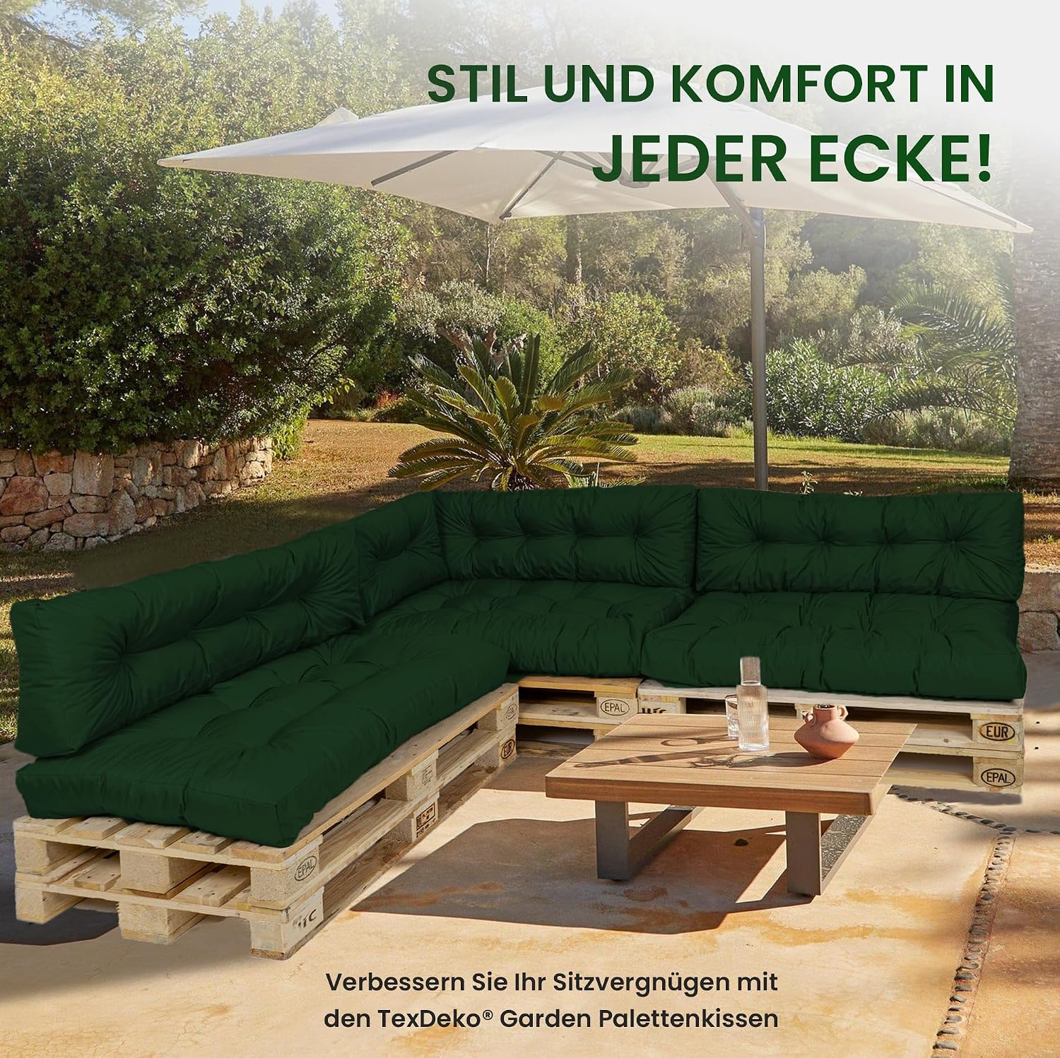Thumbnail 5 de TexDeko Garden Palettenkissen 120x80x18 cm