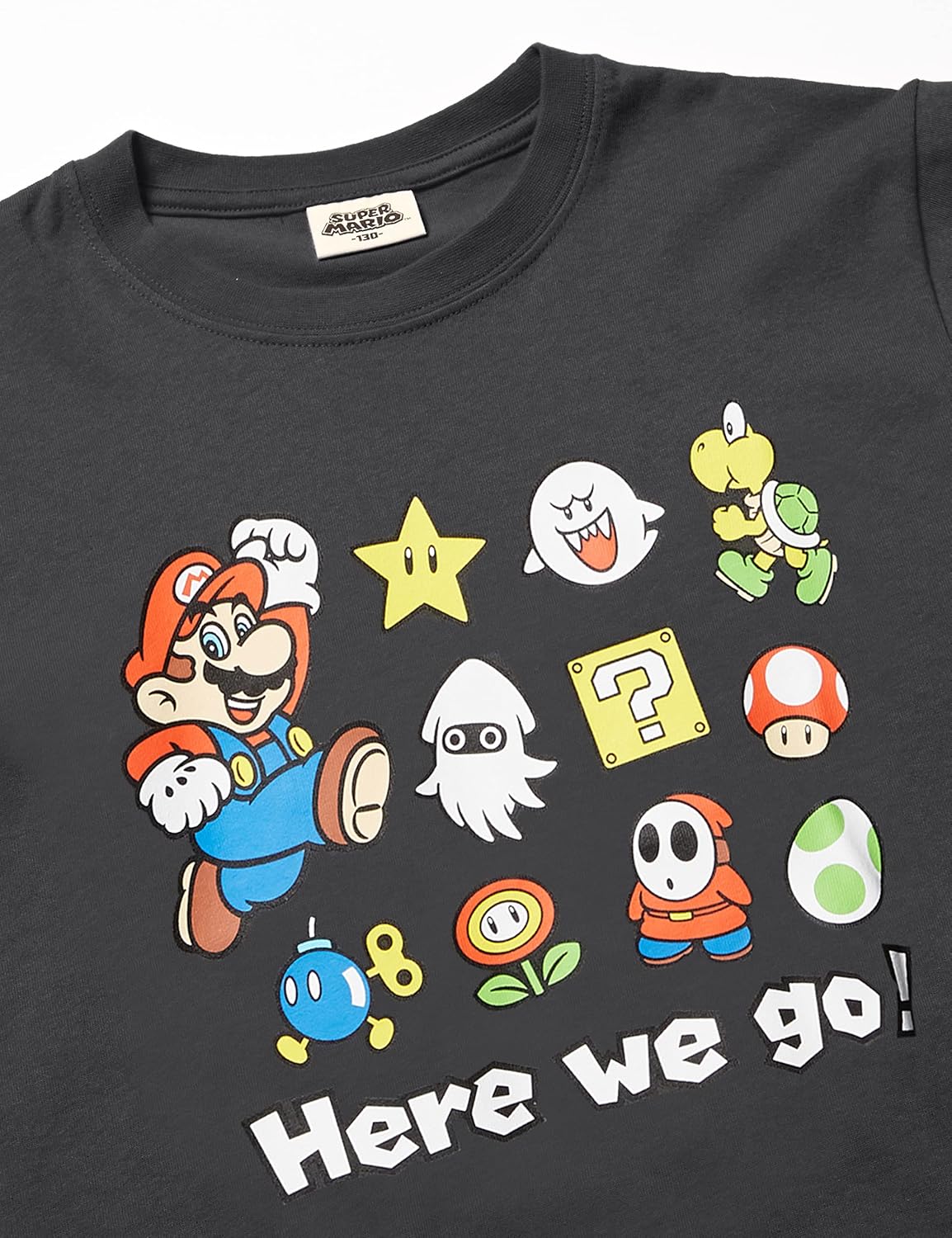 Detalle de SUPER MARIO 22843120 キッズ半袖Tシャツ 綿100%、サイズ120・130・140