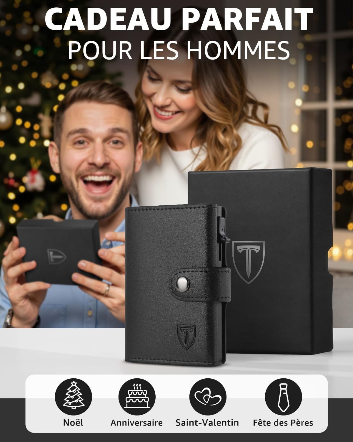 Thumbnail 6 de TEEHON Portefeuille RFID compact 10,5 cm đ