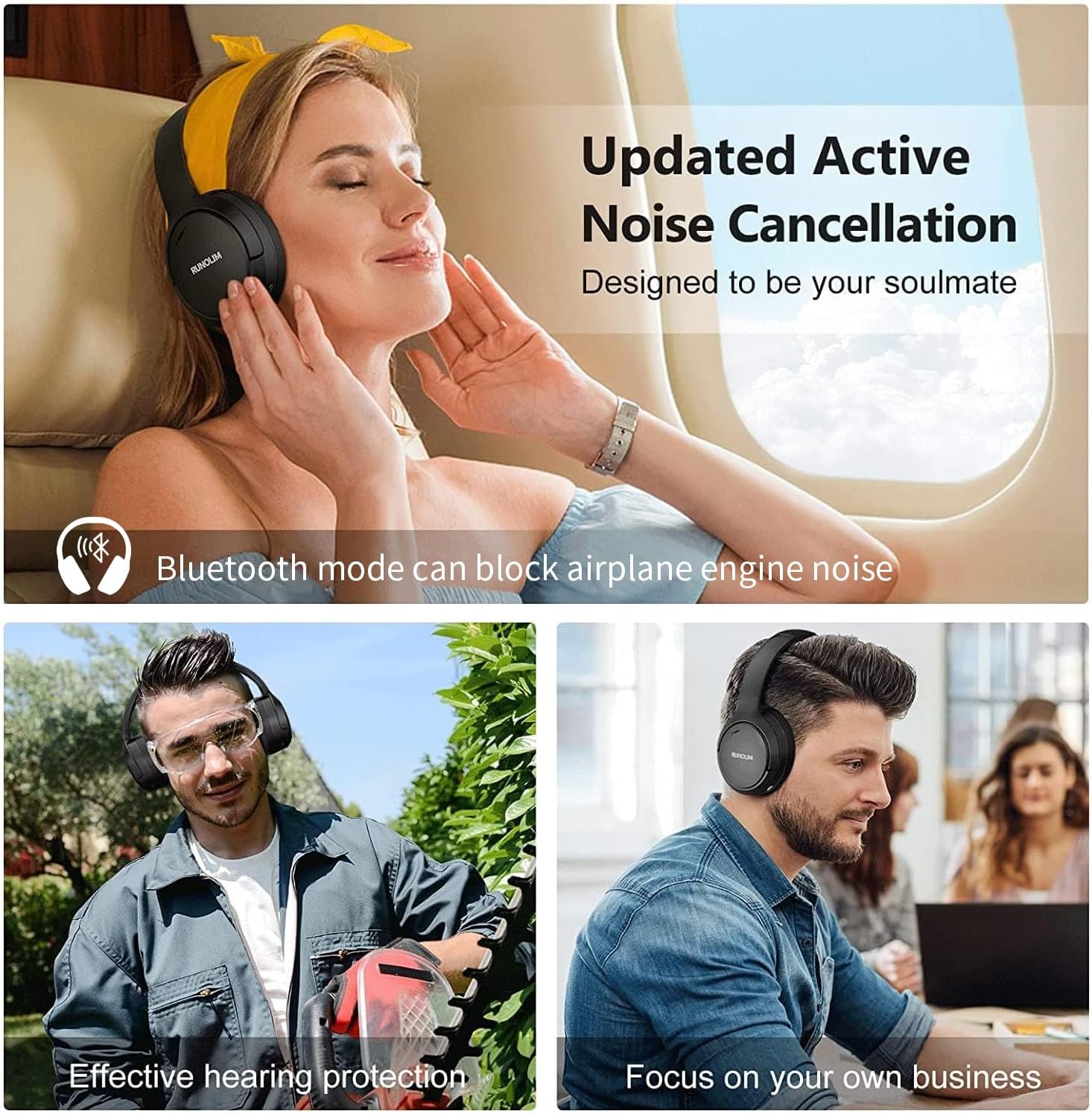 Thumbnail 4 de RUNOLIM Hybrid Active Noise Cancelling 70H headphones