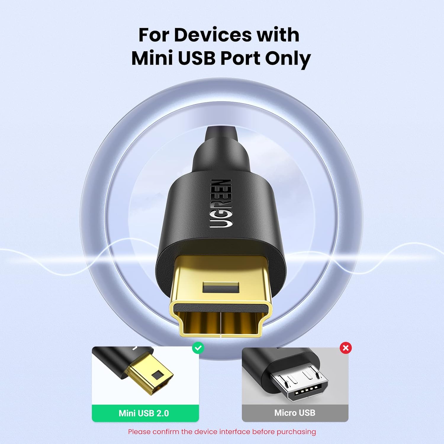 Detalle 2 de UGREEN USB A to Mini B Cable