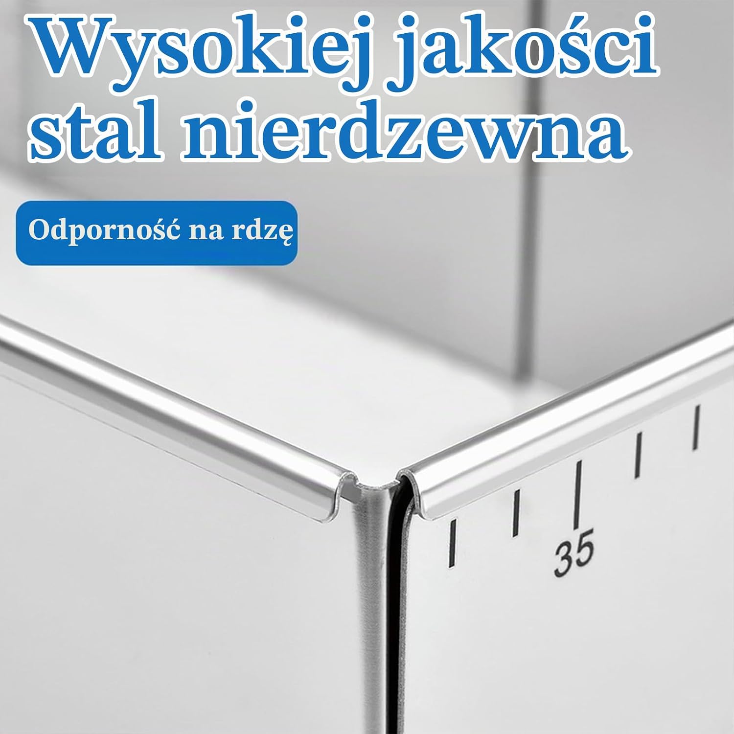 Detalle de WANGDEFU – zestaw 2 regulowanych obręczy cukierniczych ze stali nierdzewnej ze skalą