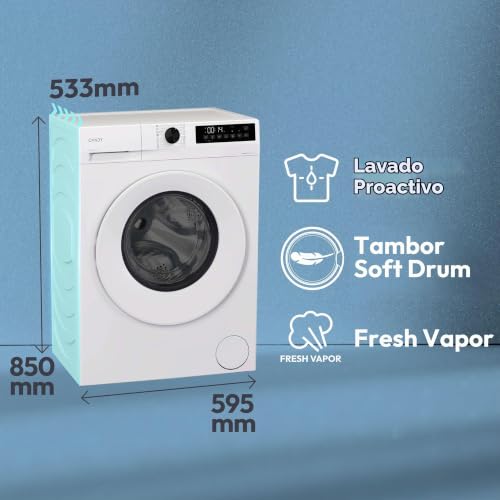 Detalle de Candy ProWash&Dry 300 GWD 485S6-S: lavasecadora slim 8/5 kg, vapor y panel Smart Touch