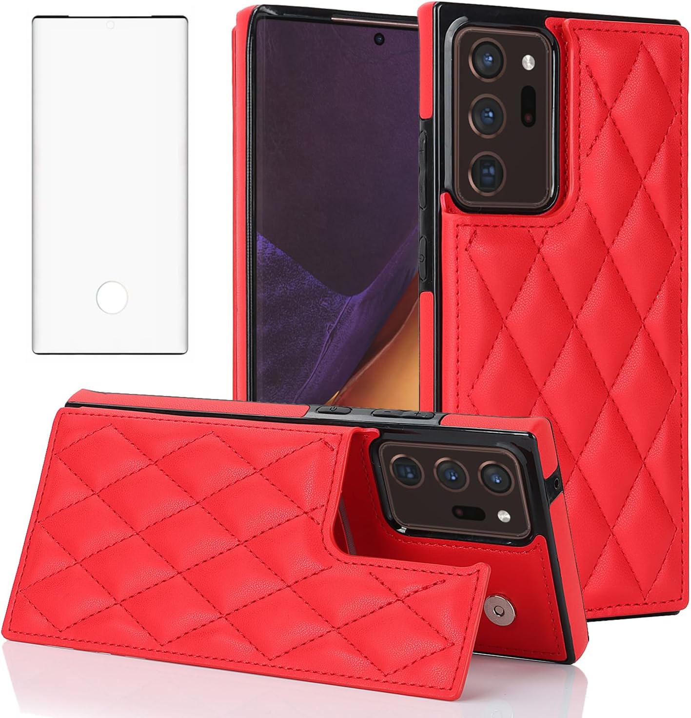 Thumbnail 2 de Asuwish wallet phone case for Samsung Galaxy Note 20 Ultra 5G (with screen protector & RFID card slots) – purple
