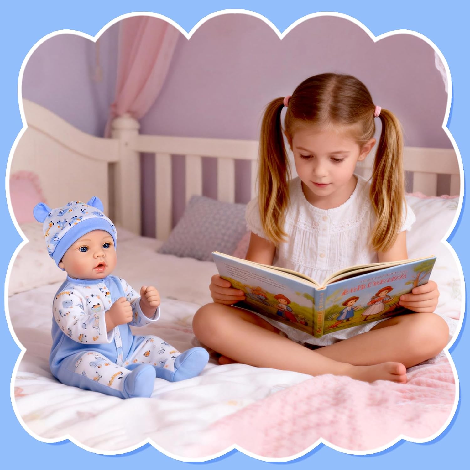 Detalle de Aori Reborn Boy 18" Realistic Newborn Doll with Weighted Body and 6-Piece Accessory Set