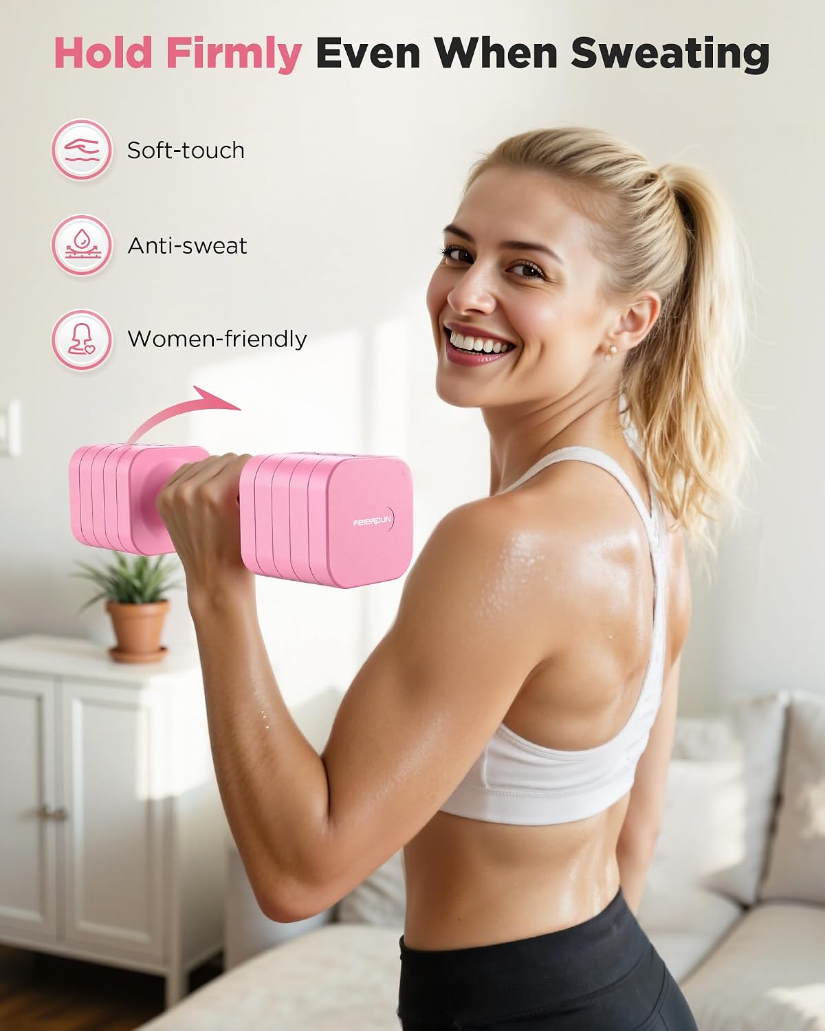Thumbnail 2 de FEIERDUN DB3 DUM-10LB-NSP Adjustable Dumbbell Set, 2–10 lb Settings, Dual Lock