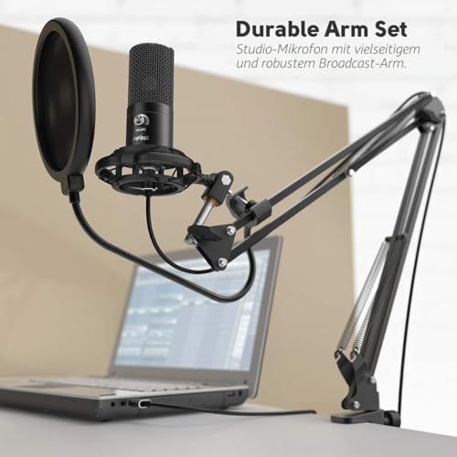 Thumbnail 4 de FIFINE Streaming Mikrofon Kit mit Arm – USB-Kondensator für PC, PS4/PS5, Mac, inkl. Popfilter und Shock Mount