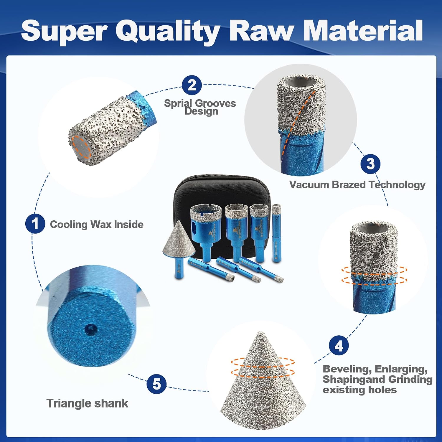 Detalle de BRSCHNITT Diamond Core Drill Bit Set, 6 mm