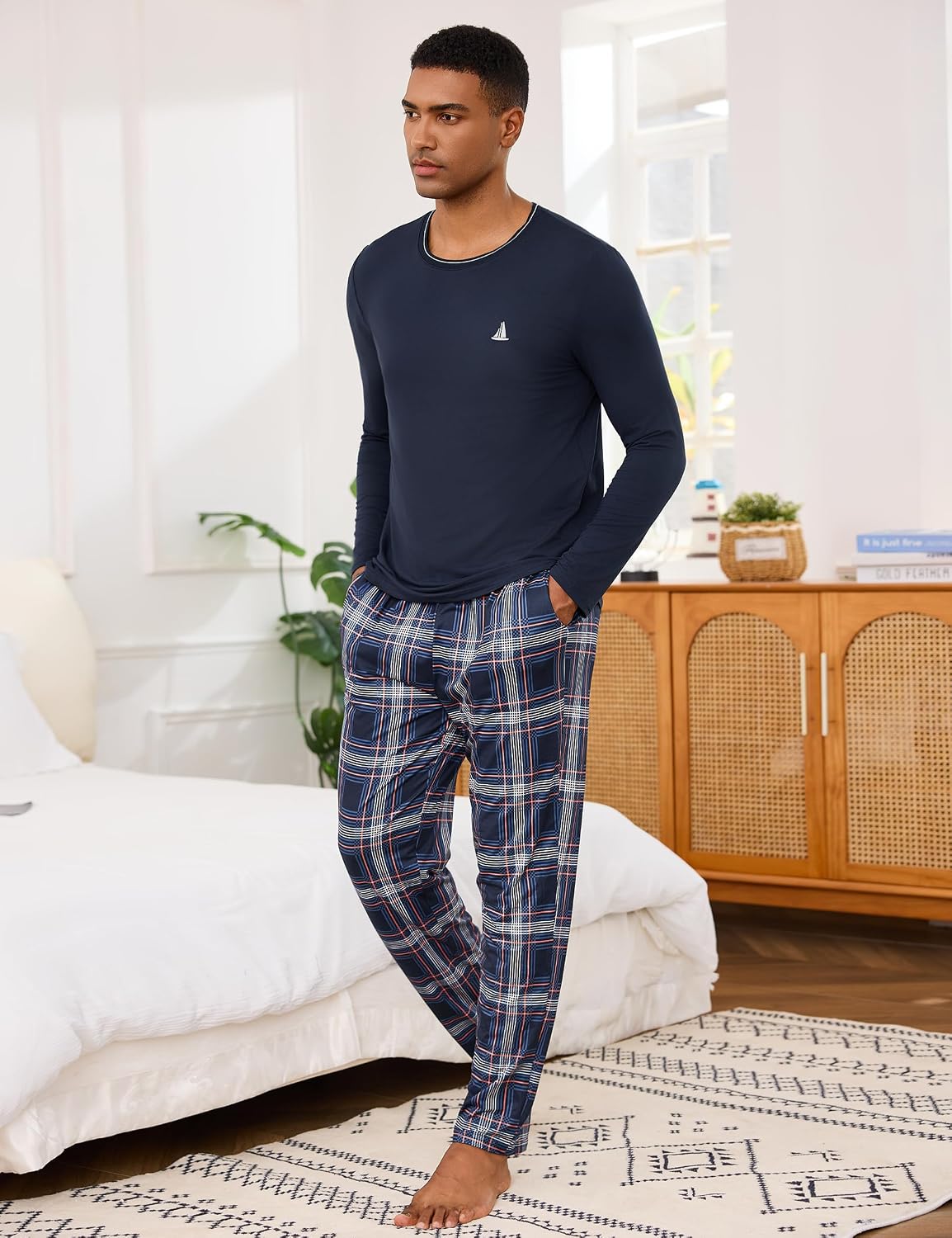Detalle 2 de Jahetuul Pyjama homme coton hiver